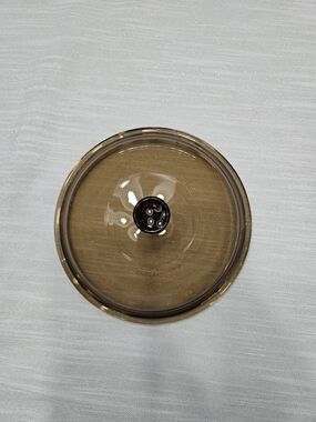 Vintage Vision Ware Corning Amber Glass Replacement Lid 20cm 8.5" France V-2.5-C